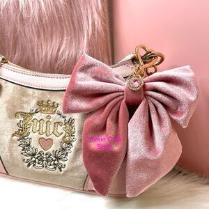 New Pink Coquette Velvet Bow for Purse/Bag/Keychain